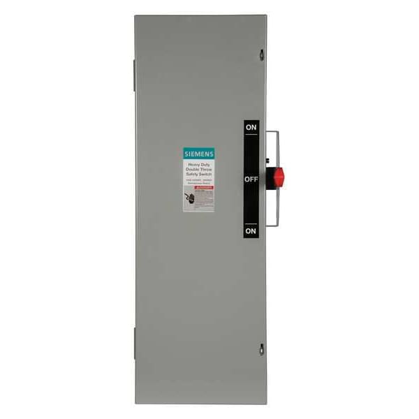 Interruptor de seguridad Siemens con fusible, servicio pesado, 240V CA, 3PDT, 100 A, NEMA 1 - DTF323