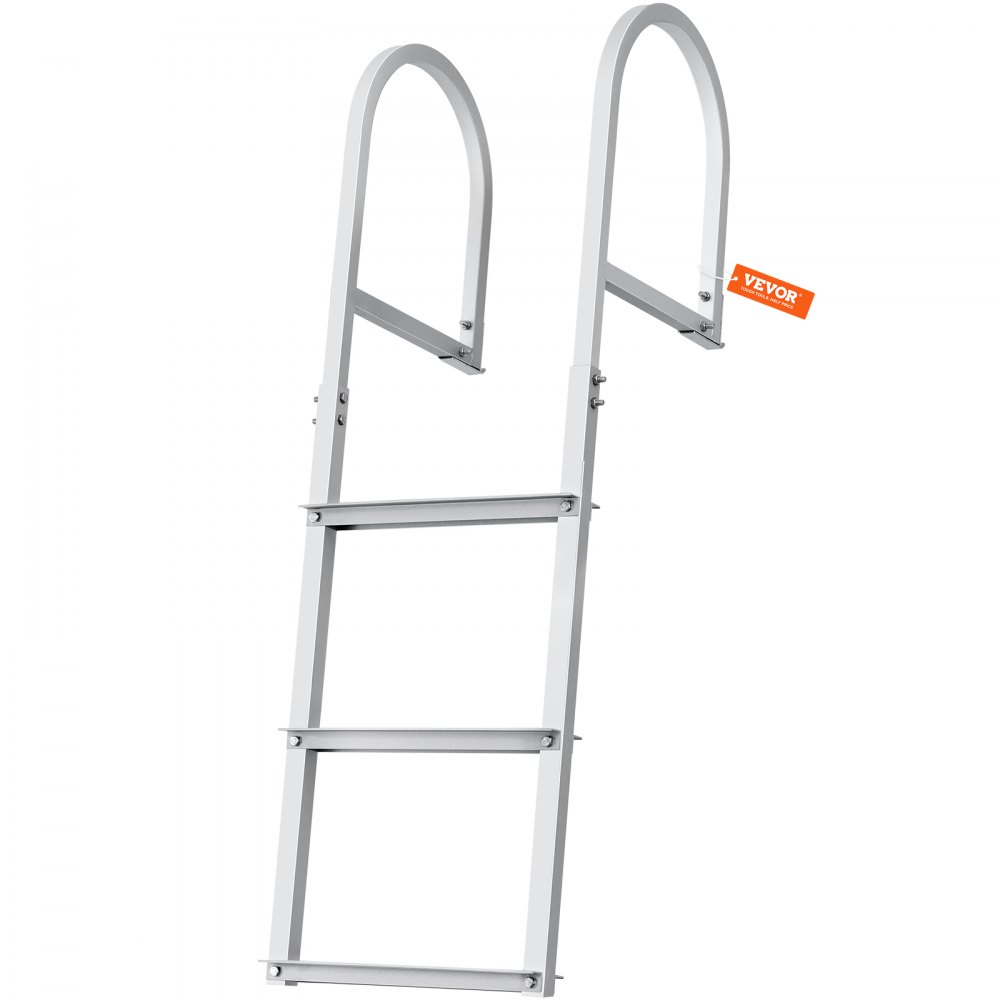 VEVOR Dock Ladder, Removable 3 Steps, 500 lbs Load Capacity, Aluminum Alloy Pontoon Boat Ladder with 3.1'' Wide Step & Nonslip Rubber Mat, Easy to Install for Ship/Lake/Pool/Marine Boarding - MTZTCXSJFHXJDP38PV0