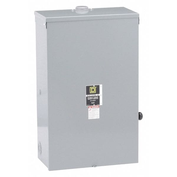 Interruptor de seguridad no fusible Square D, servicio pesado, 240V CA/CC, 2 polos, 200 A, NEMA 3R - DTU224NRB.