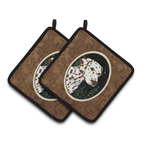 Carolines Treasures Starry Night Dalmatian Pair of Pot Holders, 7.5 x 3 x 7.5 in. - SS8518PTHD
