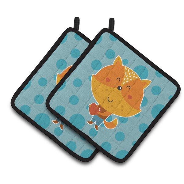 Carolines Treasures Polkadot Squirrel Pair of Pot Holders - BB6729PTHD