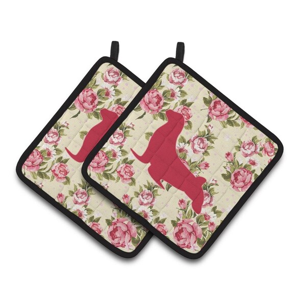Carolines Treasures Seal Yellow Roses Pair of Pot Holders - BB1027-RS-YW-PTHD