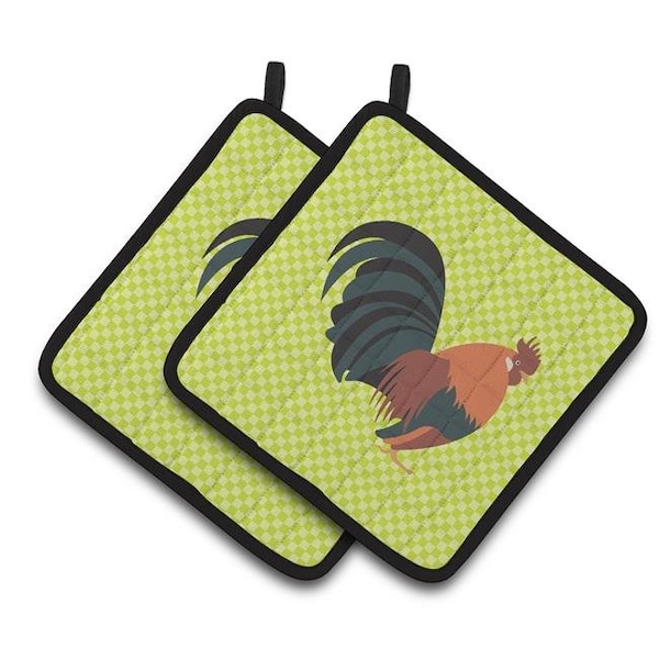 Carolines Treasures Carolines Treasures BB7662PTHD Dutch Bantam Chicken Green Pair of Pot Holders - BB7662PTHD