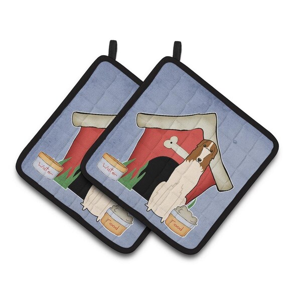 Carolines Treasures Dog House Collection Borzoi Pair of Pot Holders - BB2777PTHD
