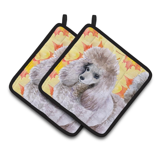 Carolines Treasures Poodle Fall Pair of Pot Holders - BB9926PTHD