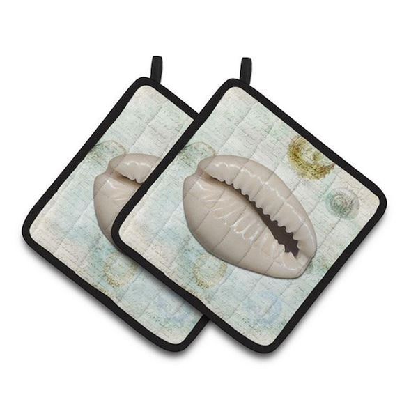 Carolines Treasures Shells Pair of Pot Holders, 7.5 x 3 x 7.5 in. - SB3038PTHD