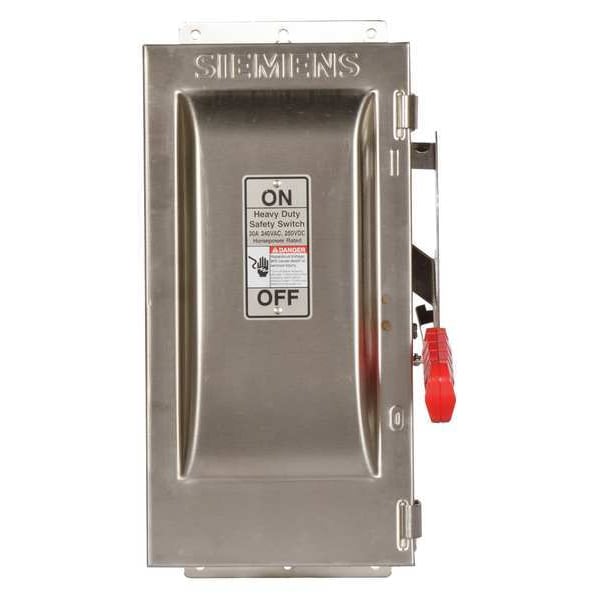 Interruptor de seguridad Siemens Fusible, Alta resistencia, 240V AC, 2PST, 30 A, NEMA 4X - HF221S