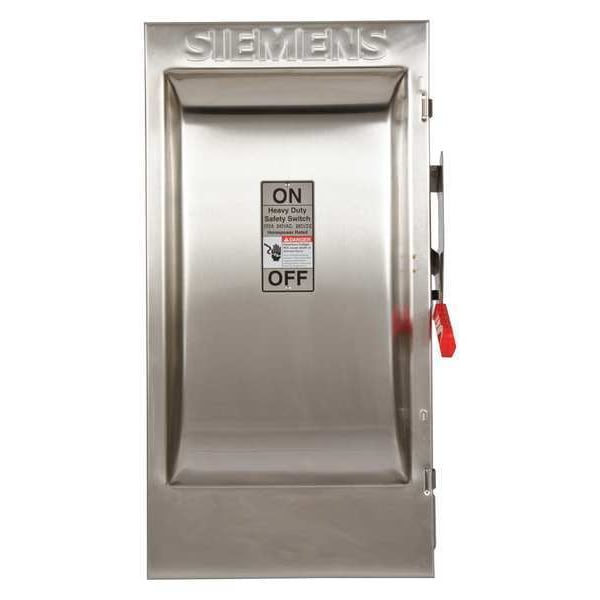 Interruptor de seguridad con fusible Siemens, resistencia pesada, 240V CA, 2 postes, 200 A, NEMA 4X - HF224S