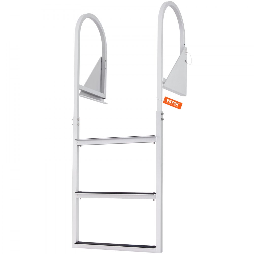 VEVOR Dock Ladder, Flip-Up 3 Steps, 350 lbs Load Capacity, Aluminum Alloy Pontoon Boat Ladder with 2'' Wide Step & Nonslip Rubber Mat, Easy to Install for Ship/Lake/Pool/Marine Boarding - MTZTSFSJFHXJDD9C0V0