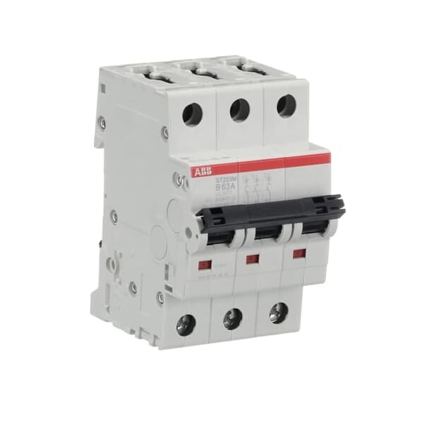 Abb Circuit Breaker, EP100 Series, 63A, 3 Pole, 277/480V AC, 10kA at 277/480V AC, B Curve - ST203M-B63