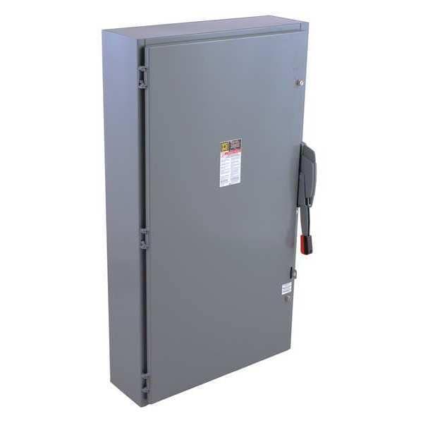 Interruptor de seguridad con fusible Square D, resistente, 600V CA, 3PST, 600 A, NEMA 1 - H366N