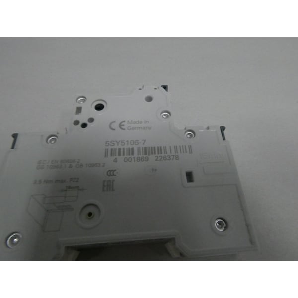 Siemens Miniature Circuit Breaker, 5SY5 Series, 7A, 1 Pole, 230/400V AC - 5SY5106-7