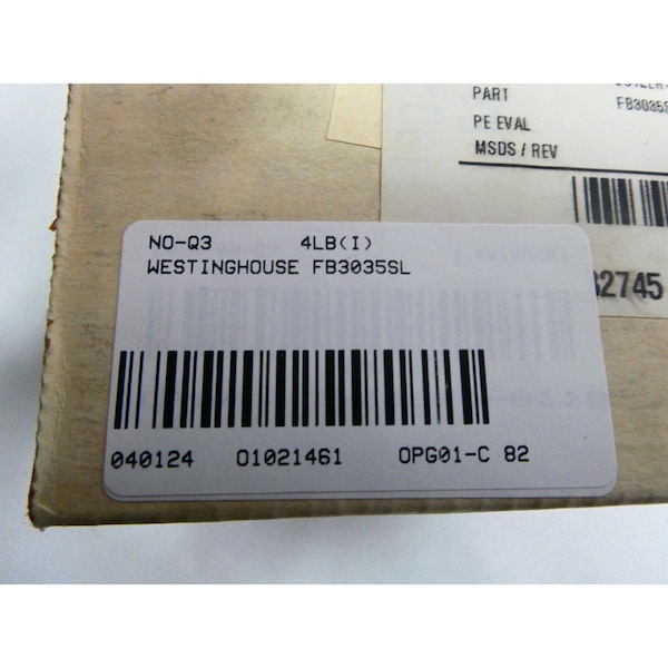 Westinghouse Molded Case Circuit Breaker, 35A, 3 Pole, 600V AC - FB3035SL