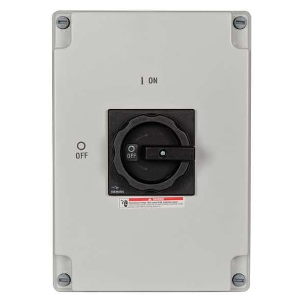 Interruptor de seguridad no fusible Siemens, servicio pesado, 600V AC, 3PST, 125 A, NEMA 1, 12K, 4X - 3LD28660TB510US2.
