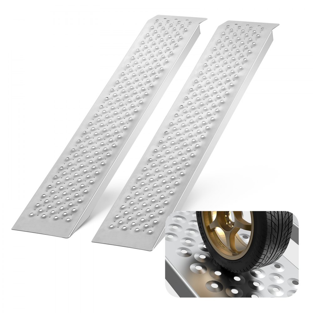 VEVOR 47.2" x 8.5" Aluminum Ramps 880 LBS Capacity Loading Ramps 2PCS - LJSL472X85INA1TAOV0