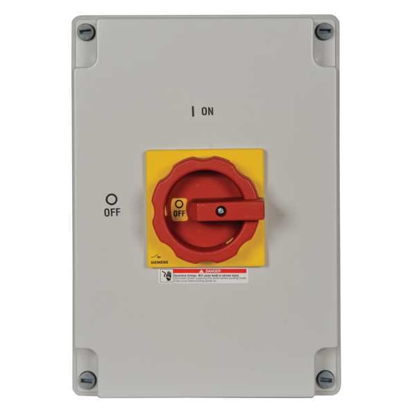 Interruptor de seguridad Siemens sin fusibles, servicio pesado, 600V AC, 3PST, 125 A, NEMA 1, 12K, 4X - 3LD28661GP530US2