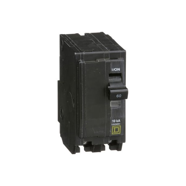 Square D Miniature Circuit Breaker, QO Series, 60A, 2 Pole, 120/240V AC, 10kA at 120/240V AC - QO260CP