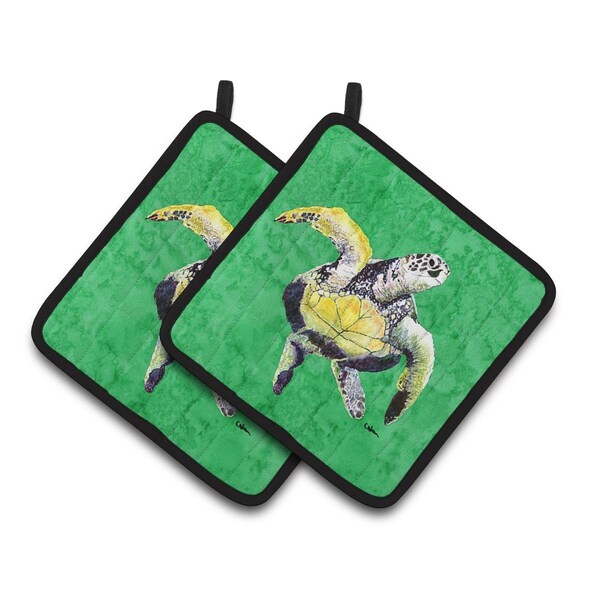 Carolines Treasures Turtle Pair of Pot Holders - 8671PTHD