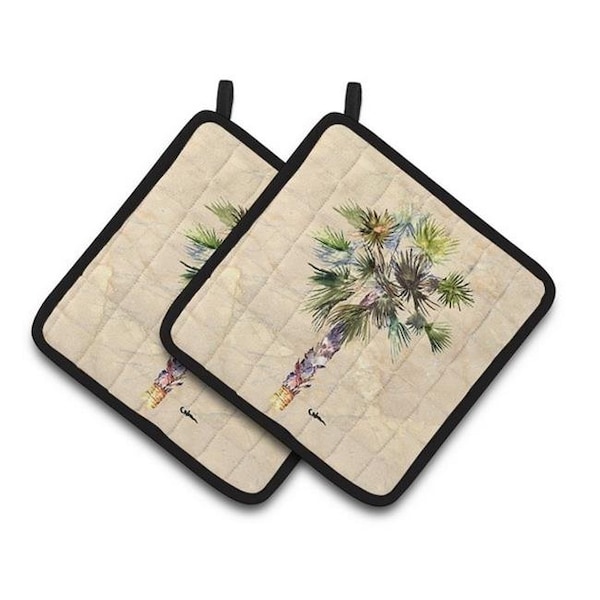 Carolines Treasures Carolines Treasures 8481PTHD Palm Tree Pair of Pot Holders; 7.5 x 3 x 7.5 in. - 8481PTHD