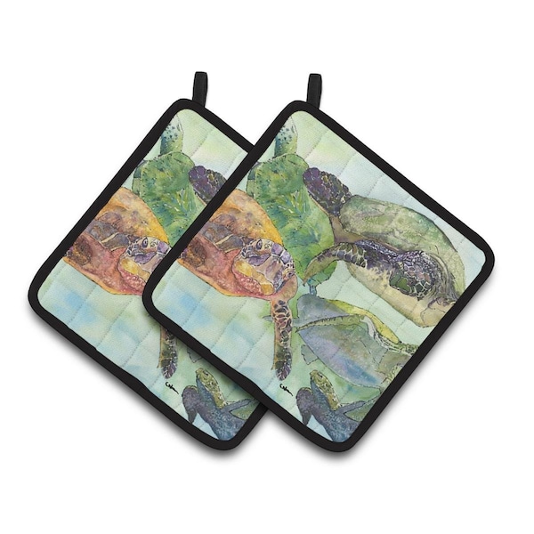 Carolines Treasures Turtle Pair of Pot Holders - 8549PTHD