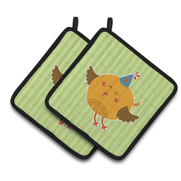 Carolines Treasures Birthday Bird Pair of Pot Holders - BB6731PTHD