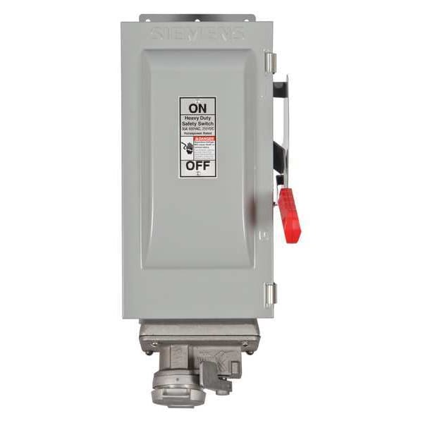 Switch de seguridad con fusible Siemens, resistente, 600V AC, 3PST, 30 A, NEMA 1 - HF361JCH