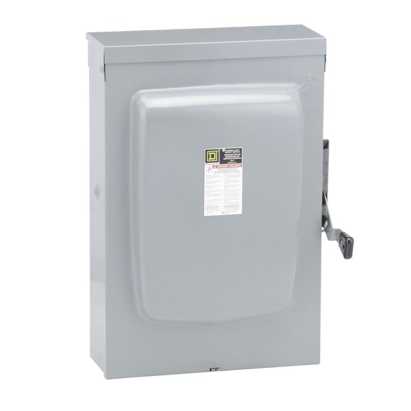 Interruptor de seguridad de un solo tiro con fusible Square D, deber general, 240V CA, 3PST - D326NTR
