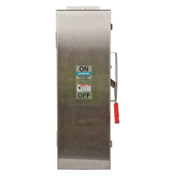 Interruptor de seguridad de fusible Siemens, trabajo pesado, 600V CA, 3PST, 30 A, NEMA 3R - HF661S