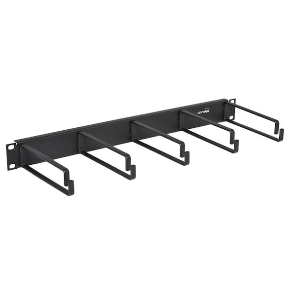 Leviton DISTRIBUTION OR CONTROL BOARD FIXTURES 1RU CABLE MGR 4" RINGS BLACK - 49253-6PM