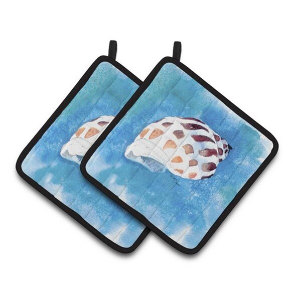 Carolines Treasures Shells Pair of Pot Holders, 7.5 x 3 x 7.5 in. - 8010PTHD
