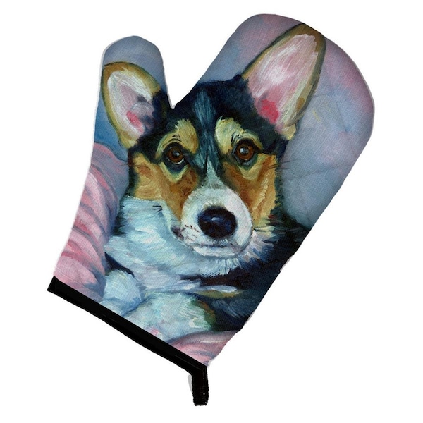 Carolines Treasures Corgi Puppy with Pink Blanket Oven Mitt - 7301OVMT