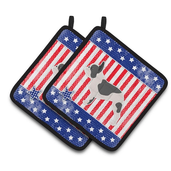 Carolines Treasures USA Patriotic French Bulldog Pair of Pot Holders - BB3341PTHD