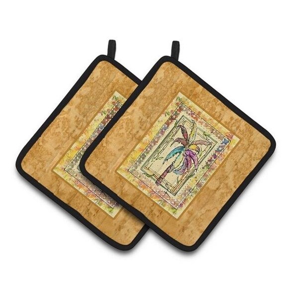 Carolines Treasures Carolines Treasures 8614PTHD Palm Tree Pair of Pot Holders; 7.5 x 3 x 7.5 in. - 8614PTHD