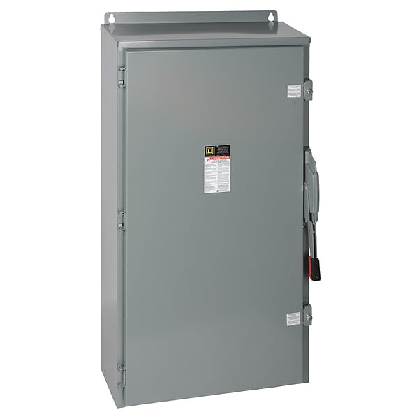 Interruptor de seguridad con fusible Square D, servicio pesado, 600V CA, 3PST, 400 A, NEMA 12, 3R - H365NAWK