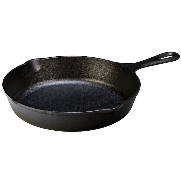 Lodge Seasoned Skillet, 9 in Dia, Iron, Black - L6SK3