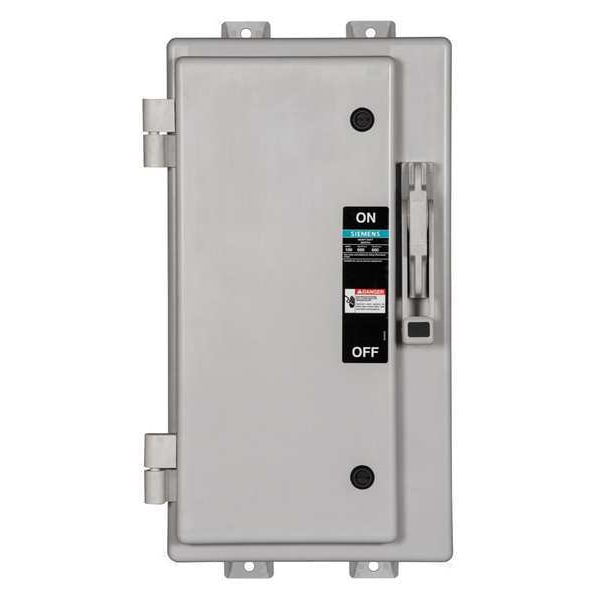 Interruptor de seguridad con fusible Siemens, uso rudo, 600V AC, 3PST, 100 A, NEMA 4X - HF363NX
