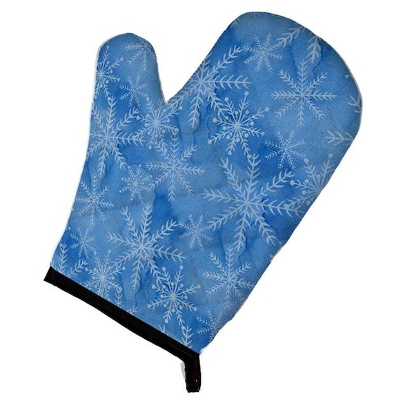 Carolines Treasures Carolines Treasures BB7576OVMT Watercolor Dark Blue Winter Snowflakes Oven Mitt - BB7576OVMT
