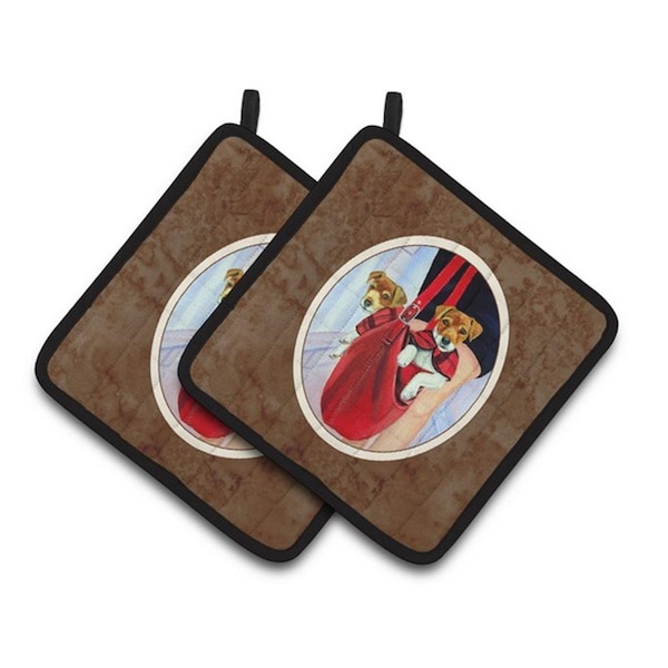 Carolines Treasures Jack Russell Terrier Pair of Pot Holders, 7.5 x 3 x 7.5 in. - 7251PTHD