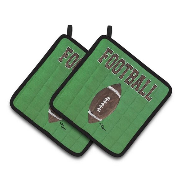 Carolines Treasures Football Pair of Pot Holders, 7.5 x 3 x 7.5 in. - 8487PTHD
