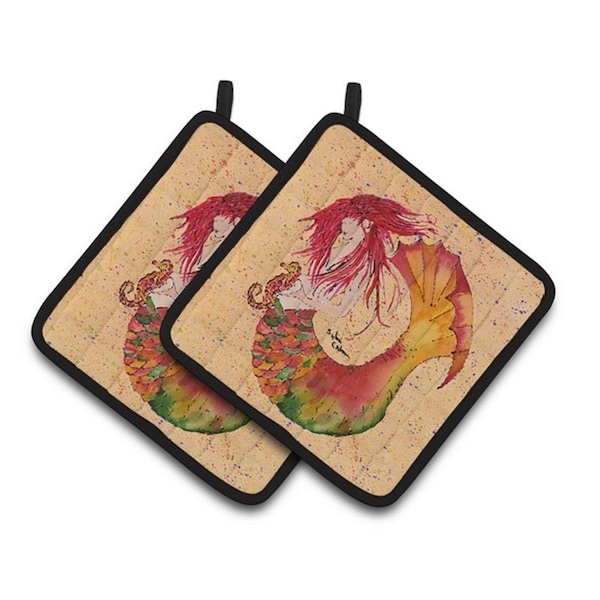Carolines Treasures Mermaid Pair of Pot Holders, 7.5 x 3 x 7.5 in. - 8339PTHD