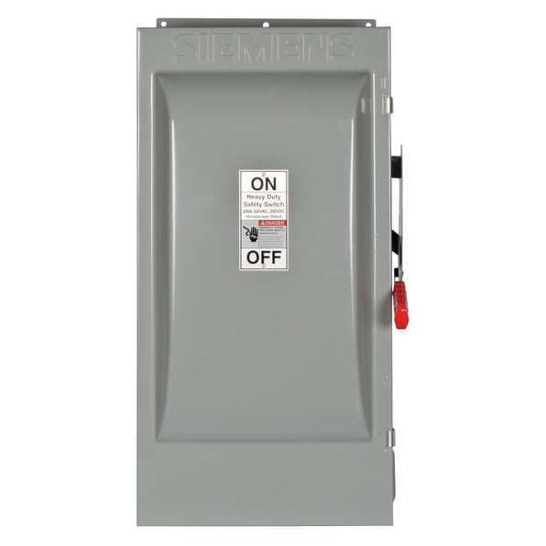 Siemens Interruptor de seguridad fusible, servicio pesado, 240V CA, 3PST, 200 A, NEMA 12 - HF324J
