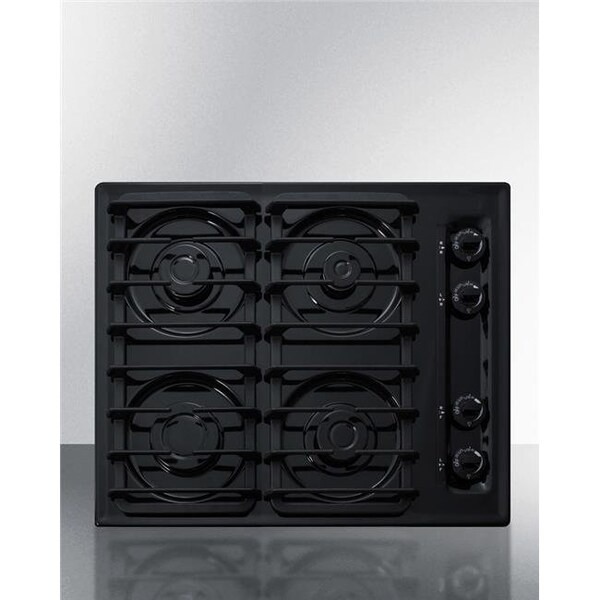 Summit Appliance Summit Appliance TTL033S 24 in. Wide 4-Burner Gas Cooktop; Black - TTL033S