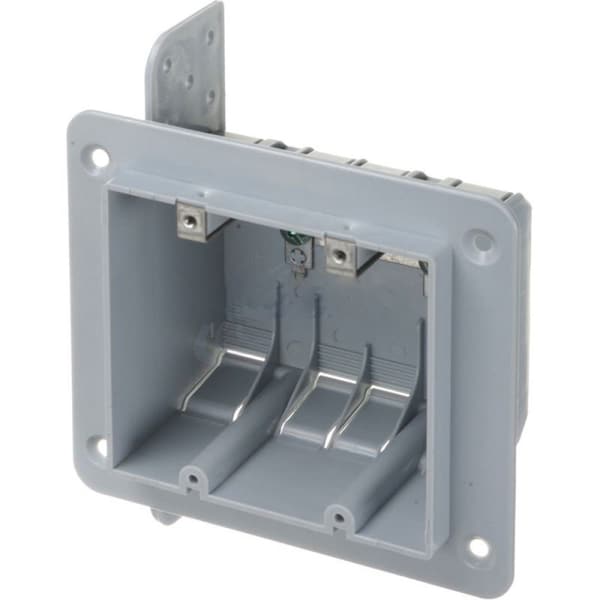 American Imaginations Electrical Box, 37 cu in, Device Box Type, 2 Gangs, Plastic, Square Shape - AI-37167
