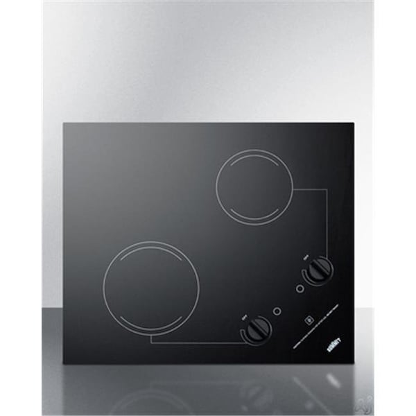 Summit Appliance Summit Appliance CR2B223G 230 V Smooth 2 Burner Cooktop with Dual Mount Option - CR2B223G
