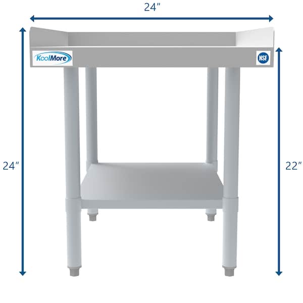 Koolmore 16 Gauge Stainless Steel Commercial Equipment Stand - 30 x 24 Heavy Duty Griddle Stand w/Undershelf - EQT-163024