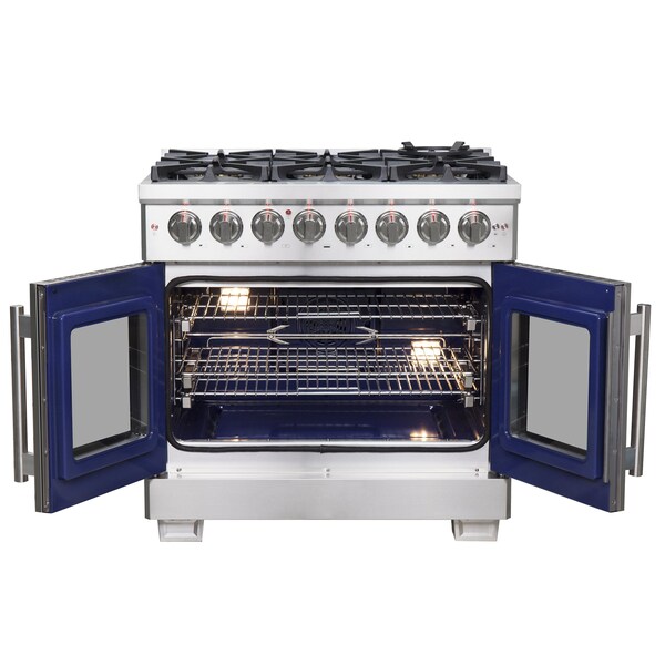 Forno Capriasca 36In. Freestanding French Door Dual Fuel Range - FFSGS6387-36