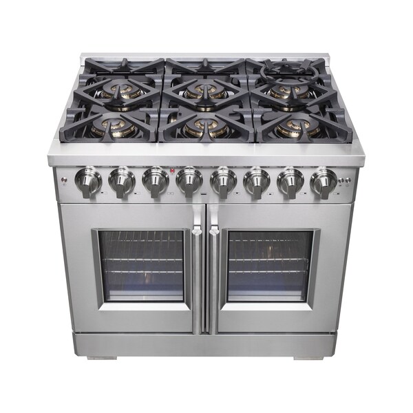 Forno Capriasca 36In. Freestanding French Door Dual Fuel Range - FFSGS6387-36