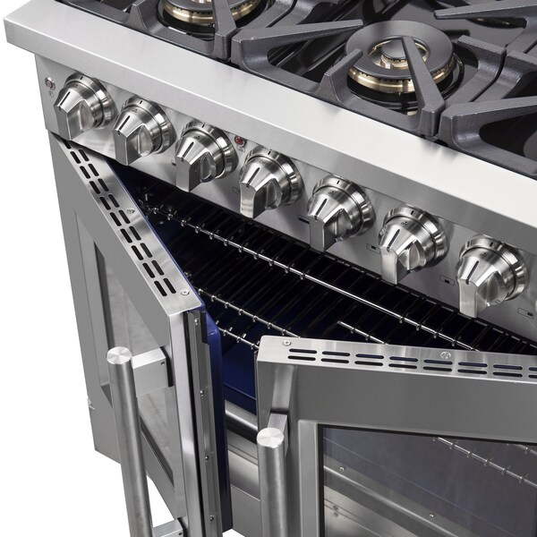 Forno Capriasca 36In. Freestanding French Door Dual Fuel Range - FFSGS6387-36