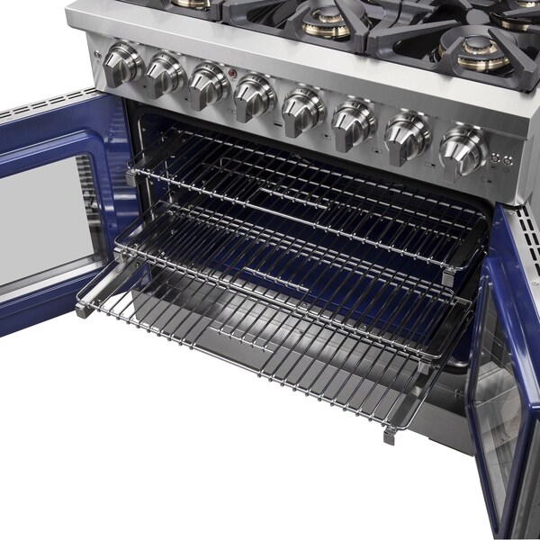 Forno Capriasca 36In. Freestanding French Door Dual Fuel Range - FFSGS6387-36