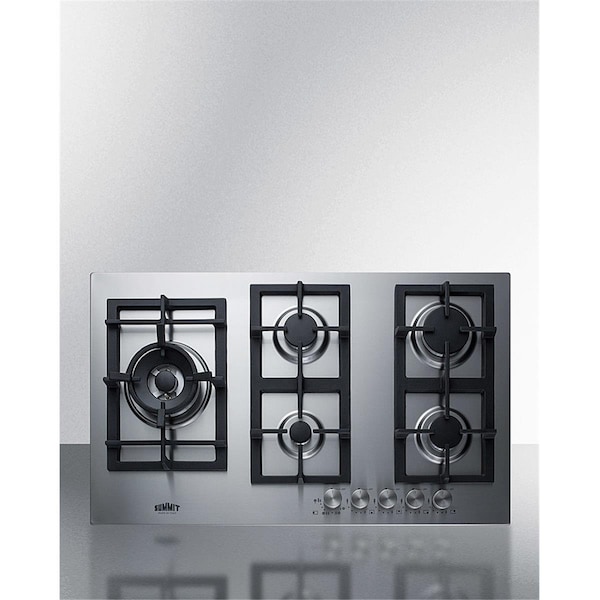 Sharptools 34 in. Stainless Steel Wide 5 Burner Gas Cooktop, Stainless Steel - SH2652944